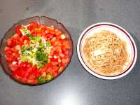 Vollkorn Spaghetti al Olio Salat