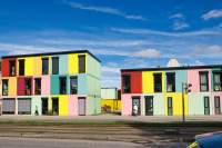 Bunte Wohn-Container