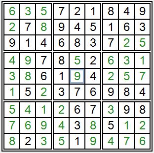 Sudoku gelöst